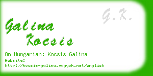 galina kocsis business card